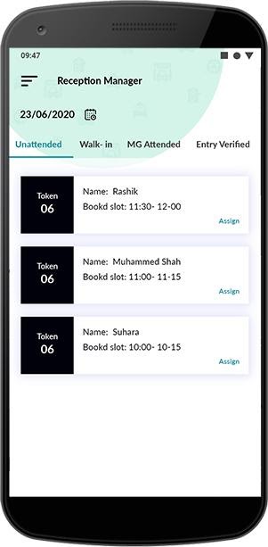 Automobile service application for efficient reception management and customer handling.