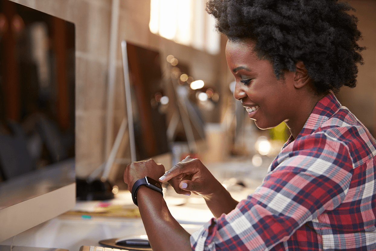 Stress detection smartwatch for personal well-being and health monitoring.